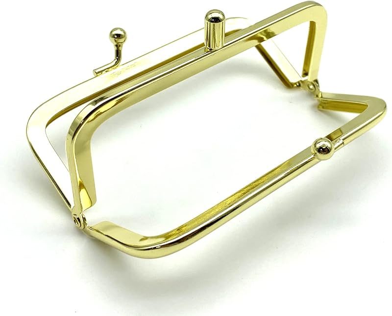 Rectangle Double-Pocket Glue-In Kiss-Lock Purse Frame, 4" x 1 3/4" (10 x 4.5 cm)