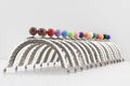 Color-Ball Sew-In Kiss-Lock Purse Frames, 3 1/2" x 2" (9 x 5 cm) - Set of 14 Colors, 12mm Balls