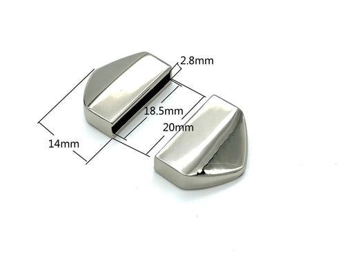3/4" (18.5 mm) zinc alloy zipper end caps TIPS tab hardware Nickel