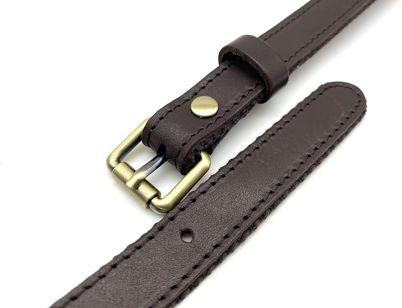 Adjustable Genuine Leather Shoulder Crossbody Bag Purse Strap Handles with Hooks for Bag Making Replacement - Leather…