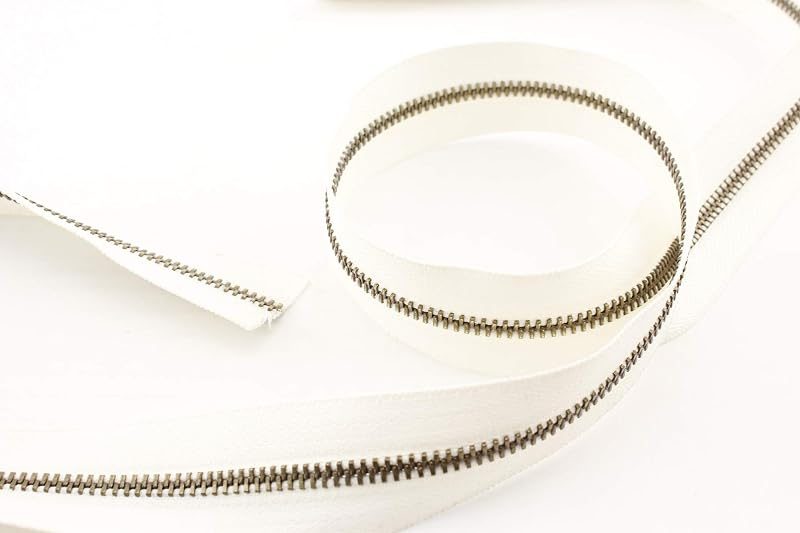 #5 Coil Zipper Solid Brass Teeth Two-Way Plough Cotton Zipper for Tailor Purse Sewing Crafter Special 1 Yards