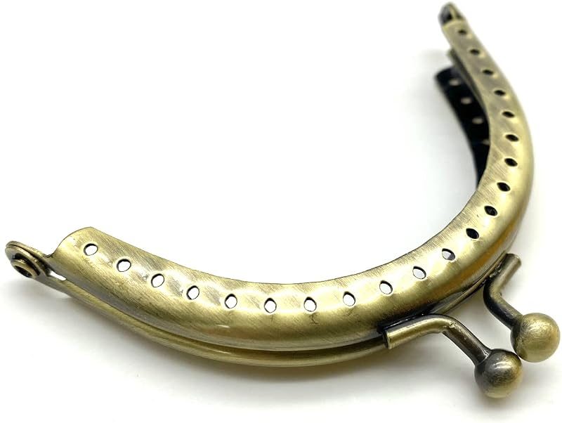 Half-Round Sew-In Kiss-Lock Purse Frame, 3" x 1 5/8" (7.5 x 4 cm)