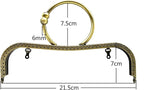 Rectangle Sew-In Kiss-Lock Purse Frame, 8 1/2" x 2 3/4" (21.5 x 7 cm)