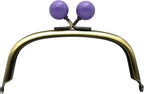 Half-Round Color-Ball Glue-In Kiss-Lock Purse Frame, 11 x 5 cm