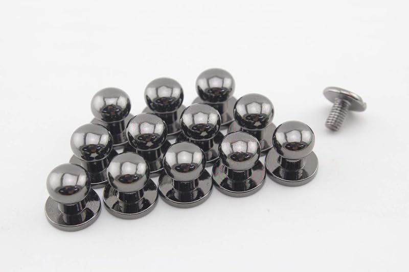 Screw in Rivet Zinc Alloy Screw Studs Round Head Nipple Screws Nail Rivet Button for Purse Wallet Belt Making