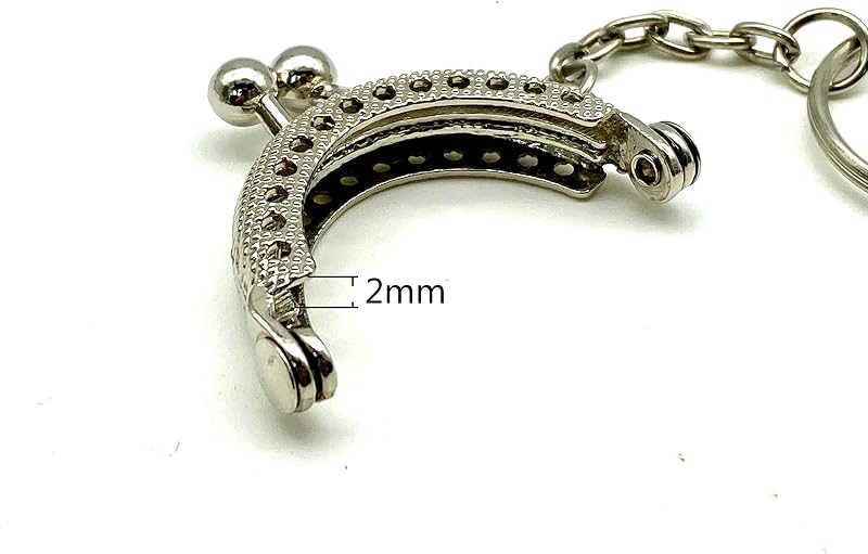 Half-Round Sew-In Kiss-Lock Purse Frame, 1 5/8" x 1" (4 x 2.5 cm)