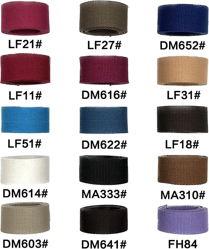 Polyester-Cotton Blend Webbing Ribbon 1 1/4" Sold by The Yard Heavy Weight Strap Replacement Colored 4 Size to Choose