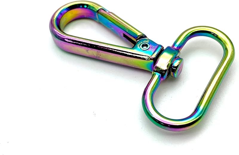 Rainbow Push-Gate Swivel Snap Hook, Flat D Eye (1")