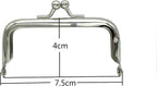 Glue-In Kiss-Lock Purse Frame, 3" x 1 5/8" (7.5 x 4 cm) - 6mm Ball Clasp