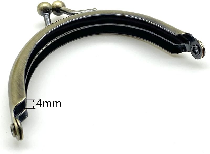 Half-Round Glue-In Kiss-Lock Purse Frame, 2 3/4" x 1 5/8" (7 x 4 cm)