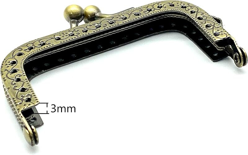 Rectangle Sew-In Kiss-Lock Purse Frame, 3" x 1 5/8" (7.5 x 4 cm)