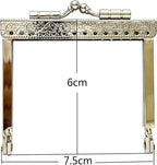 Rectangle Sew-In Kiss-Lock Purse Frame, 3" x 2 3/8" (7.5 x 6 cm)