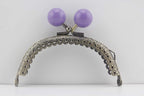 Half-Round Color-Ball Sew-In Kiss-Lock Purse Frame, 9 x 4 cm